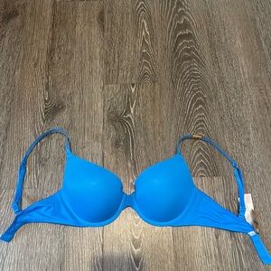 PINK Victorias Secret Blue Push up Bra with Bling Straps
